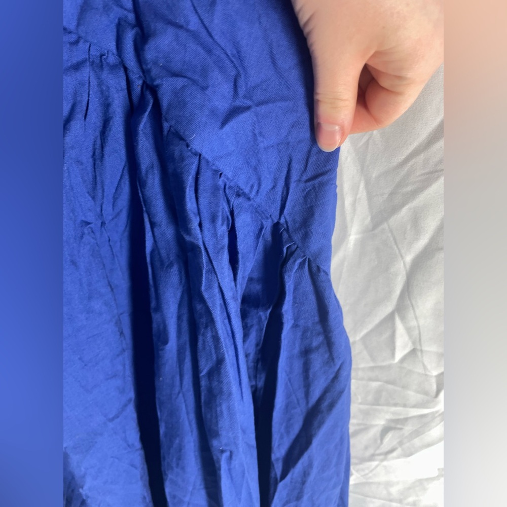 DESIGNER Dao Chloe Dao Cobalt Linen Evening Gown- Women’s L - Picture 4 of 11